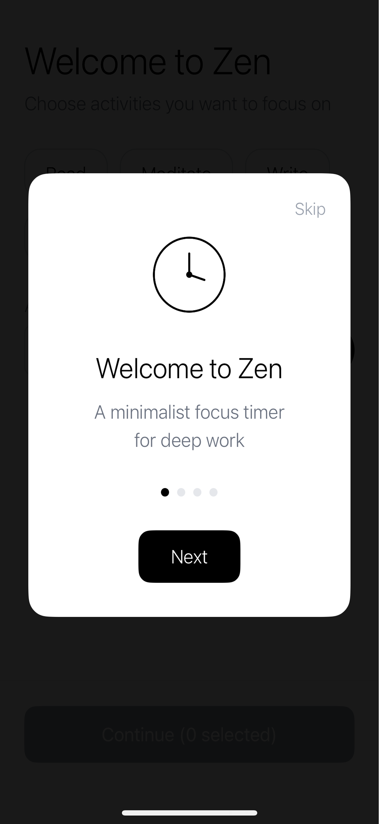 Welcome Screen